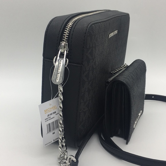 MICHAEL KORS LG EW CROSSBODY Bag Black&Card Case - Picture 3 of 8